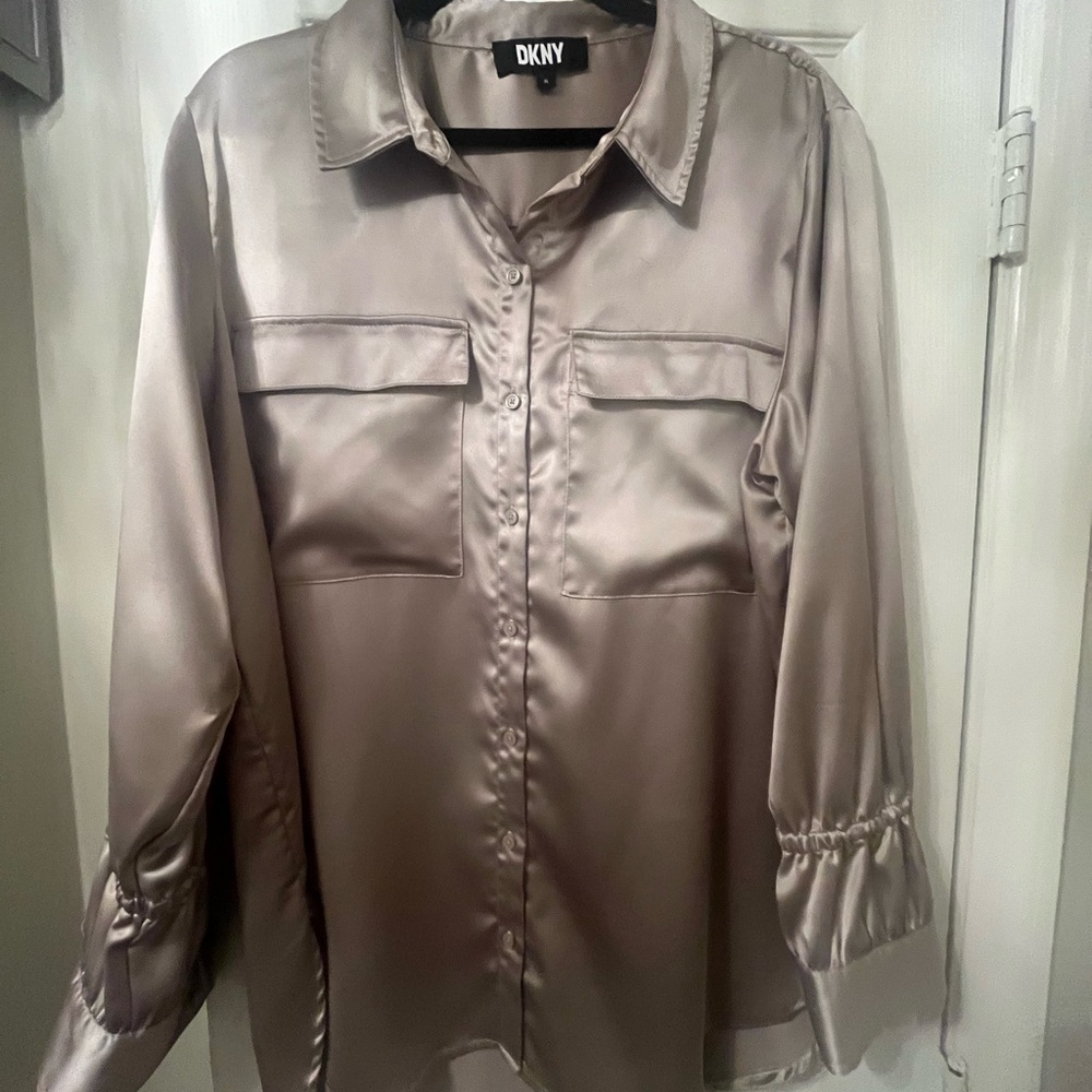DKNY Shimmering Satin Top